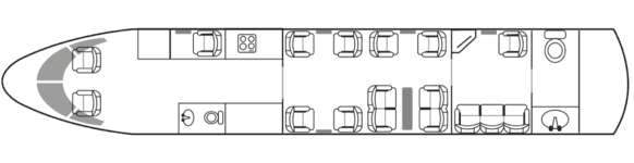 Gulfstream G650 floor plan